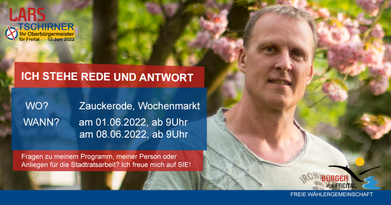 Kommen Sie ins Gespräch mit Lars Tschirner - OBM Kandidat 2022