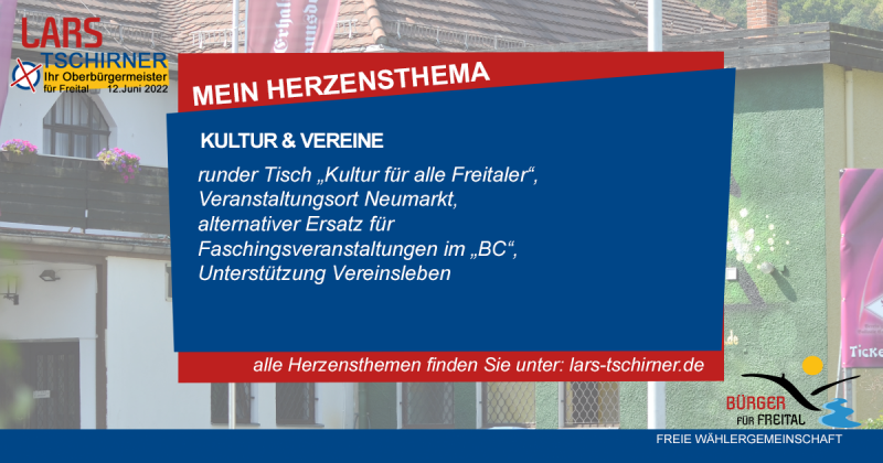 Lars Tschirner - OBM Kandidat 2022 - Herzensthema VEREINE & KULTUR