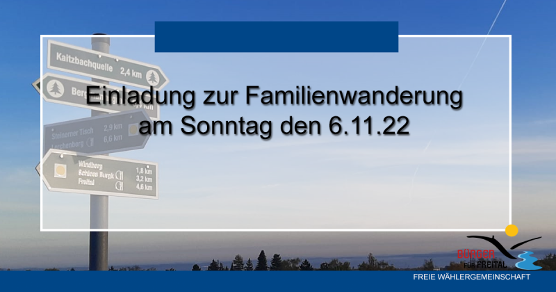 Einladung zur Familienwanderung 🌲🌳 am Sonntag den 6.11.22